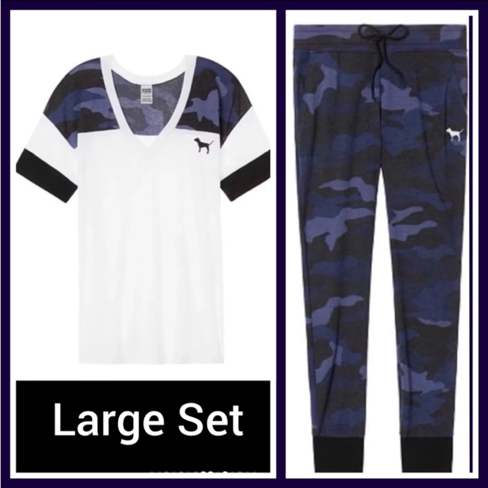 NWT VS PINK LARGE CAMO SET